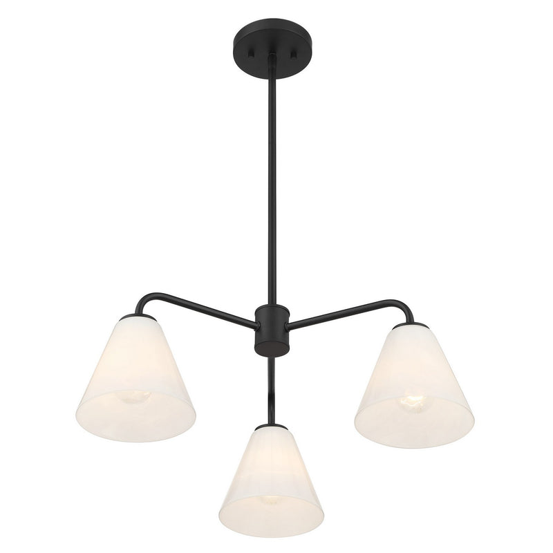 Three Light Chandelier<br /><span style="color:#4AB0CE;">Entrega: 4-10 dias en USA</span><br /><span style="color:#4AB0CE;font-size:60%;">PREGUNTE POR ENTREGA EN PANAMA</span><br />Collection: Blair<br />Finish: Matte Black