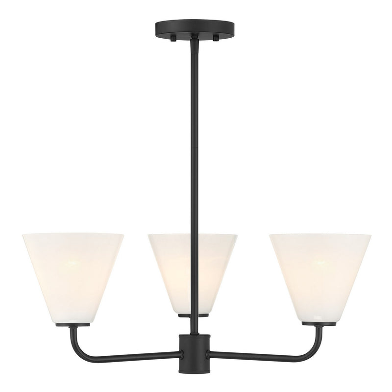 Three Light Chandelier<br /><span style="color:#4AB0CE;">Entrega: 4-10 dias en USA</span><br /><span style="color:#4AB0CE;font-size:60%;">PREGUNTE POR ENTREGA EN PANAMA</span><br />Collection: Blair<br />Finish: Matte Black