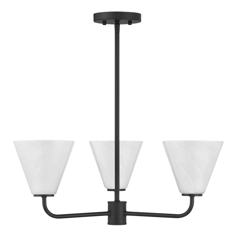 Three Light Chandelier<br /><span style="color:#4AB0CE;">Entrega: 4-10 dias en USA</span><br /><span style="color:#4AB0CE;font-size:60%;">PREGUNTE POR ENTREGA EN PANAMA</span><br />Collection: Blair<br />Finish: Matte Black