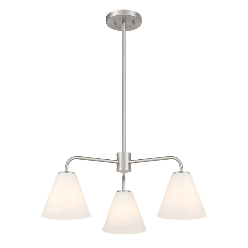 Three Light Chandelier<br /><span style="color:#4AB0CE;">Entrega: 4-10 dias en USA</span><br /><span style="color:#4AB0CE;font-size:60%;">PREGUNTE POR ENTREGA EN PANAMA</span><br />Collection: Blair<br />Finish: Satin Nickel