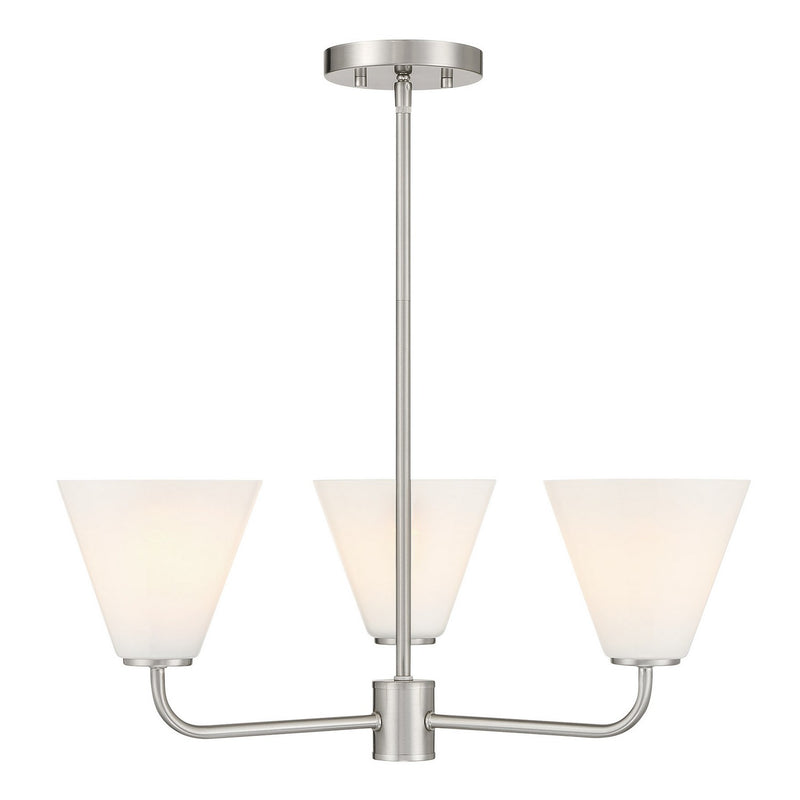 Three Light Chandelier<br /><span style="color:#4AB0CE;">Entrega: 4-10 dias en USA</span><br /><span style="color:#4AB0CE;font-size:60%;">PREGUNTE POR ENTREGA EN PANAMA</span><br />Collection: Blair<br />Finish: Satin Nickel
