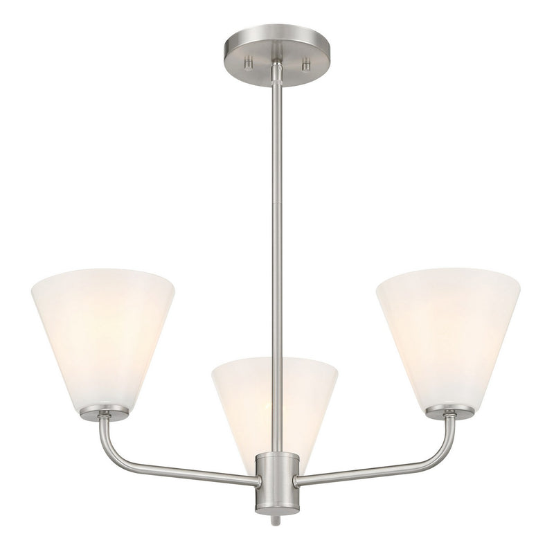 Three Light Chandelier<br /><span style="color:#4AB0CE;">Entrega: 4-10 dias en USA</span><br /><span style="color:#4AB0CE;font-size:60%;">PREGUNTE POR ENTREGA EN PANAMA</span><br />Collection: Blair<br />Finish: Satin Nickel