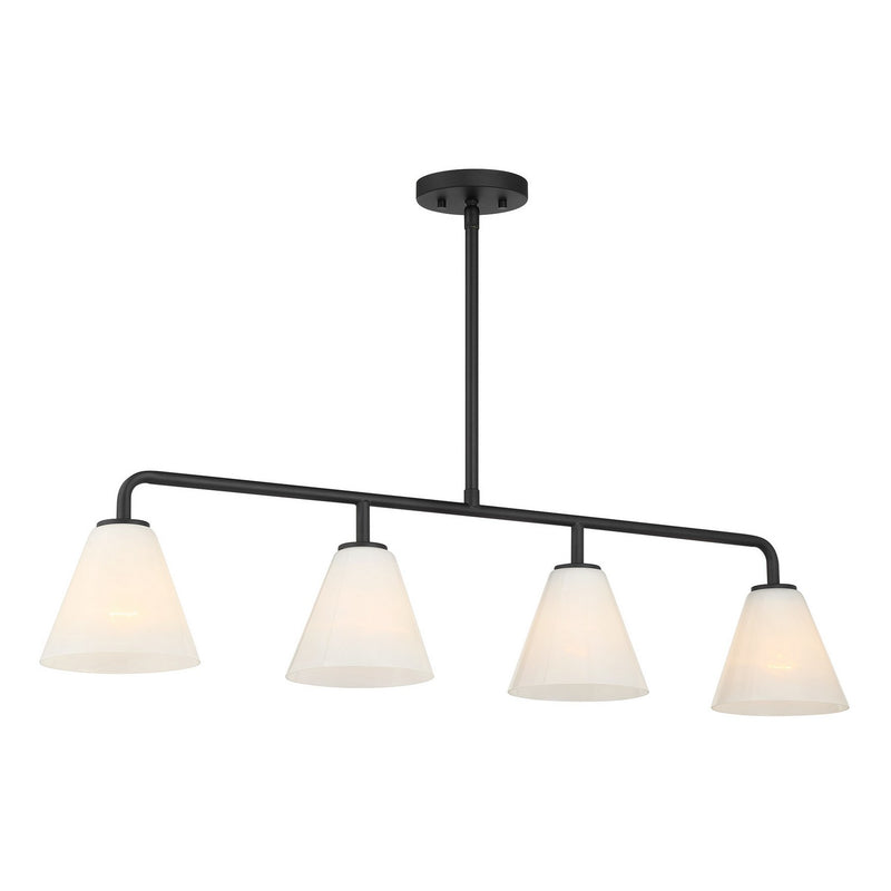 Four Light Linear Chandelier<br /><span style="color:#4AB0CE;">Entrega: 4-10 dias en USA</span><br /><span style="color:#4AB0CE;font-size:60%;">PREGUNTE POR ENTREGA EN PANAMA</span><br />Collection: Blair<br />Finish: Matte Black