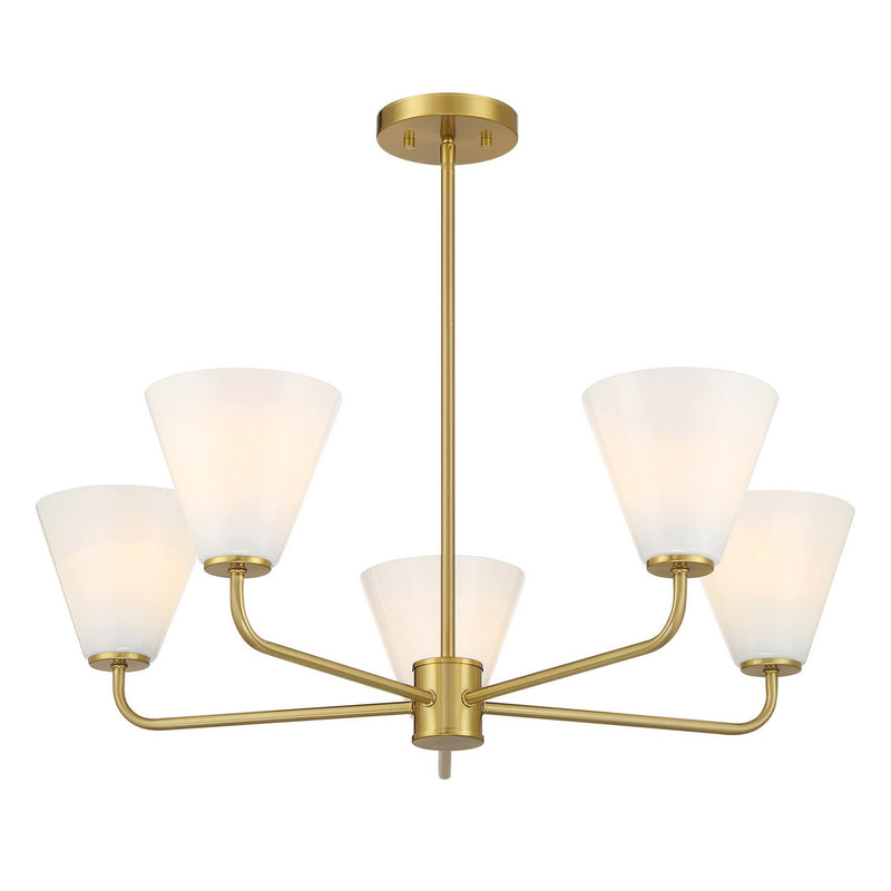 Five Light Chandelier<br /><span style="color:#4AB0CE;">Entrega: 4-10 dias en USA</span><br /><span style="color:#4AB0CE;font-size:60%;">PREGUNTE POR ENTREGA EN PANAMA</span><br />Collection: Blair<br />Finish: Warm Brass