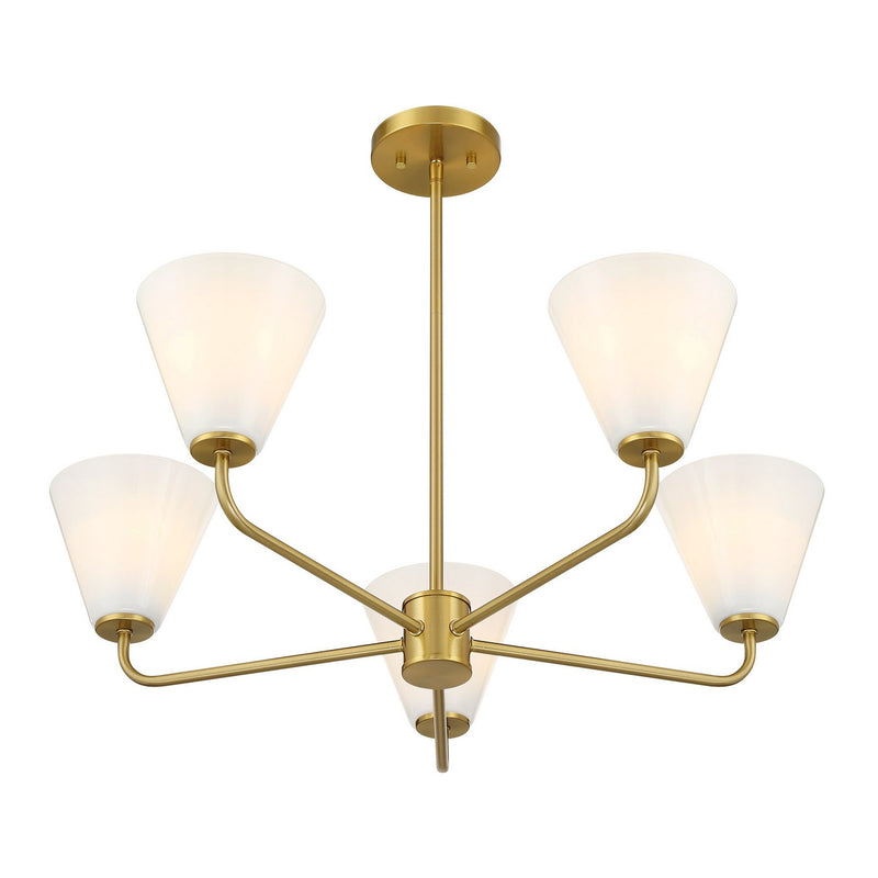 Five Light Chandelier<br /><span style="color:#4AB0CE;">Entrega: 4-10 dias en USA</span><br /><span style="color:#4AB0CE;font-size:60%;">PREGUNTE POR ENTREGA EN PANAMA</span><br />Collection: Blair<br />Finish: Warm Brass