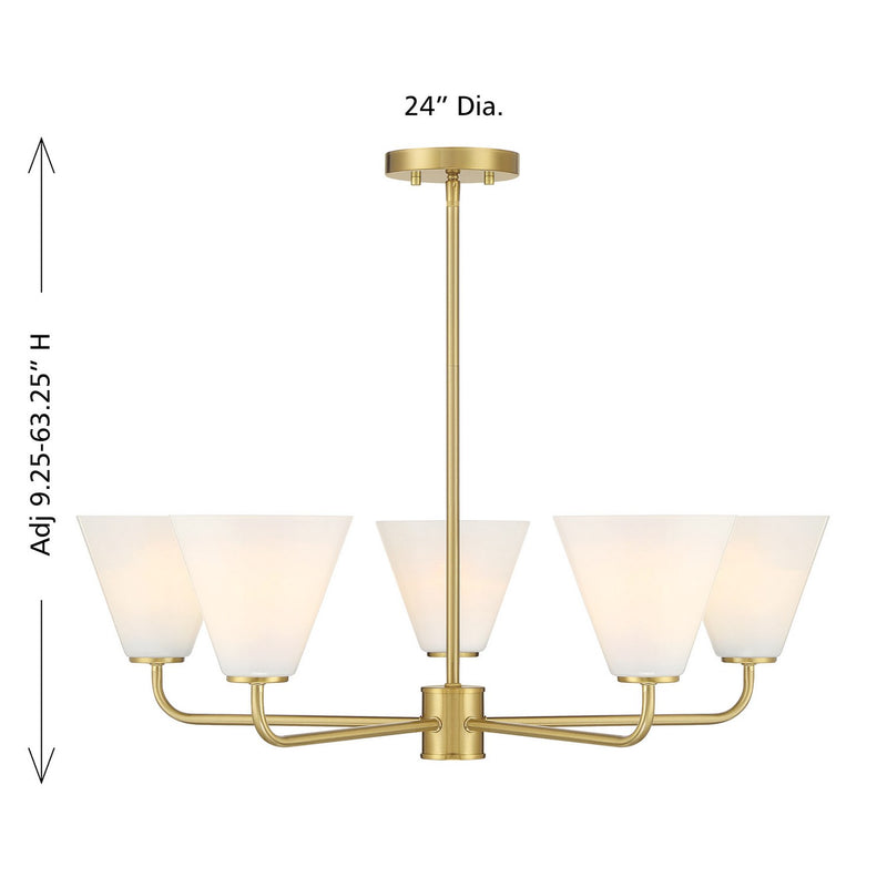 Five Light Chandelier<br /><span style="color:#4AB0CE;">Entrega: 4-10 dias en USA</span><br /><span style="color:#4AB0CE;font-size:60%;">PREGUNTE POR ENTREGA EN PANAMA</span><br />Collection: Blair<br />Finish: Warm Brass