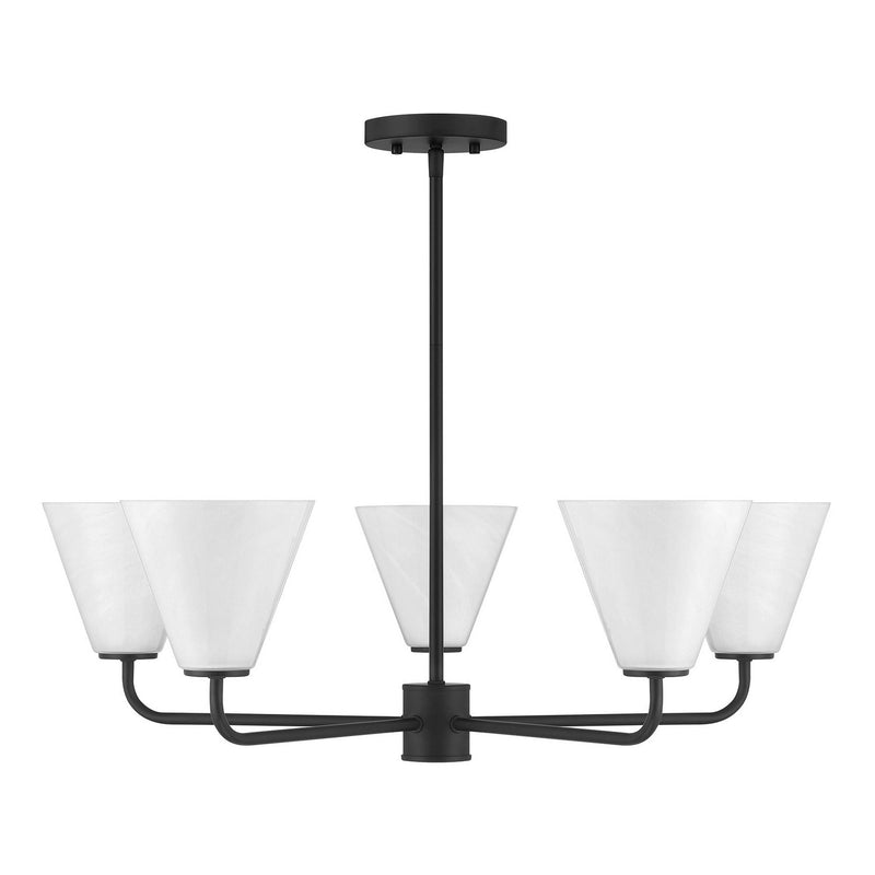 Five Light Chandelier<br /><span style="color:#4AB0CE;">Entrega: 4-10 dias en USA</span><br /><span style="color:#4AB0CE;font-size:60%;">PREGUNTE POR ENTREGA EN PANAMA</span><br />Collection: Blair<br />Finish: Matte Black