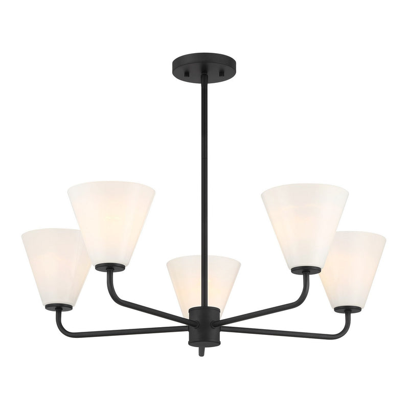 Five Light Chandelier<br /><span style="color:#4AB0CE;">Entrega: 4-10 dias en USA</span><br /><span style="color:#4AB0CE;font-size:60%;">PREGUNTE POR ENTREGA EN PANAMA</span><br />Collection: Blair<br />Finish: Matte Black