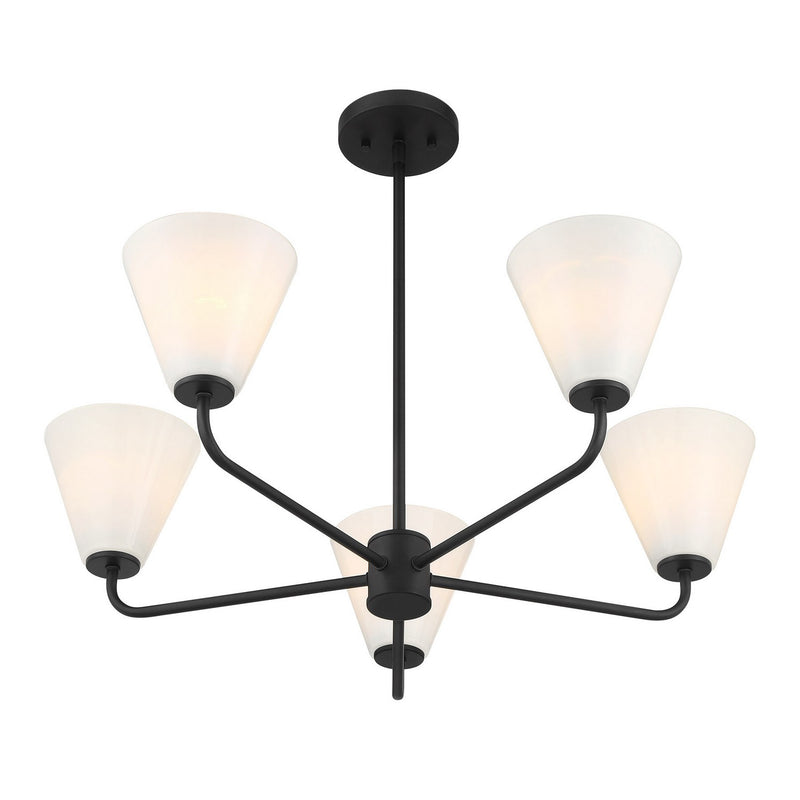 Five Light Chandelier<br /><span style="color:#4AB0CE;">Entrega: 4-10 dias en USA</span><br /><span style="color:#4AB0CE;font-size:60%;">PREGUNTE POR ENTREGA EN PANAMA</span><br />Collection: Blair<br />Finish: Matte Black
