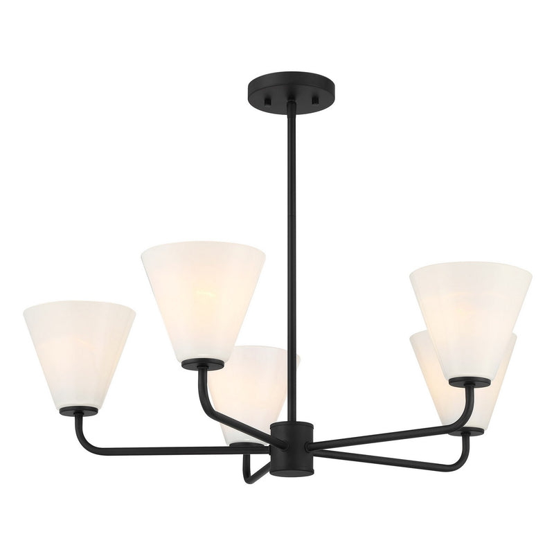 Five Light Chandelier<br /><span style="color:#4AB0CE;">Entrega: 4-10 dias en USA</span><br /><span style="color:#4AB0CE;font-size:60%;">PREGUNTE POR ENTREGA EN PANAMA</span><br />Collection: Blair<br />Finish: Matte Black