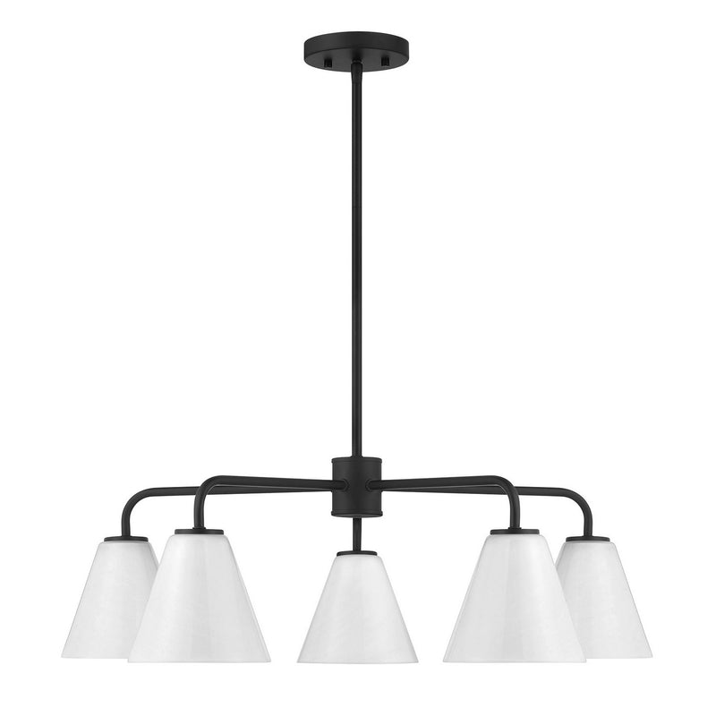 Five Light Chandelier<br /><span style="color:#4AB0CE;">Entrega: 4-10 dias en USA</span><br /><span style="color:#4AB0CE;font-size:60%;">PREGUNTE POR ENTREGA EN PANAMA</span><br />Collection: Blair<br />Finish: Matte Black