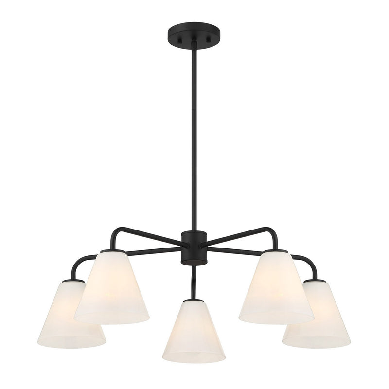 Five Light Chandelier<br /><span style="color:#4AB0CE;">Entrega: 4-10 dias en USA</span><br /><span style="color:#4AB0CE;font-size:60%;">PREGUNTE POR ENTREGA EN PANAMA</span><br />Collection: Blair<br />Finish: Matte Black