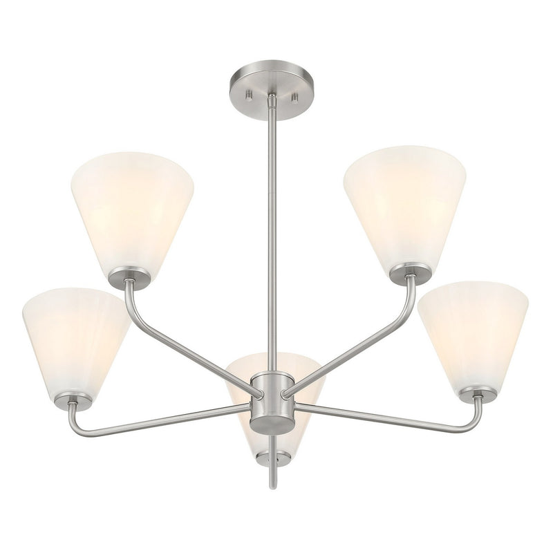 Five Light Chandelier<br /><span style="color:#4AB0CE;">Entrega: 4-10 dias en USA</span><br /><span style="color:#4AB0CE;font-size:60%;">PREGUNTE POR ENTREGA EN PANAMA</span><br />Collection: Blair<br />Finish: Satin Nickel