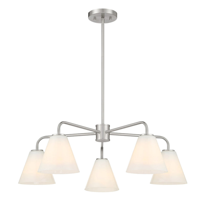 Five Light Chandelier<br /><span style="color:#4AB0CE;">Entrega: 4-10 dias en USA</span><br /><span style="color:#4AB0CE;font-size:60%;">PREGUNTE POR ENTREGA EN PANAMA</span><br />Collection: Blair<br />Finish: Satin Nickel