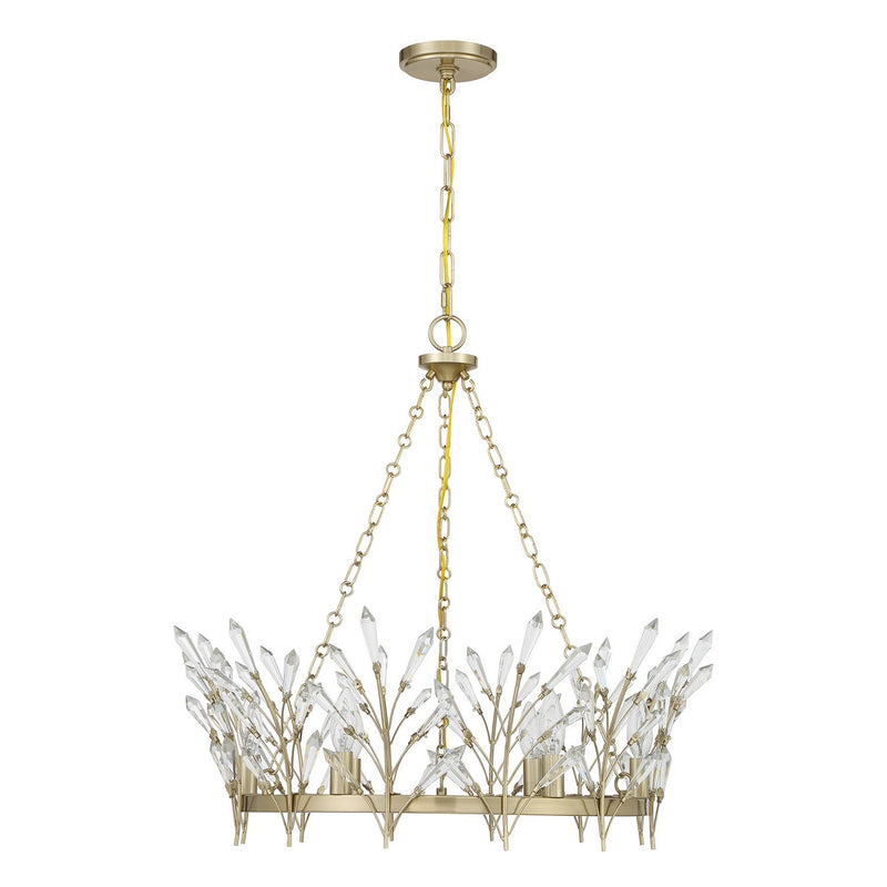 Six Light Chandelier<br /><span style="color:#4AB0CE;">Entrega: 8-9 semanas en USA</span><br /><span style="color:#4AB0CE;font-size:60%;">PREGUNTE POR ENTREGA EN PANAMA</span><br />Collection: Orianna<br />Finish: Noble Brass