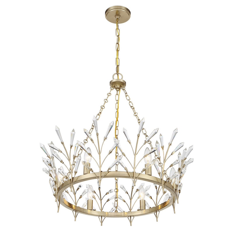 Six Light Chandelier<br /><span style="color:#4AB0CE;">Entrega: 8-9 semanas en USA</span><br /><span style="color:#4AB0CE;font-size:60%;">PREGUNTE POR ENTREGA EN PANAMA</span><br />Collection: Orianna<br />Finish: Noble Brass