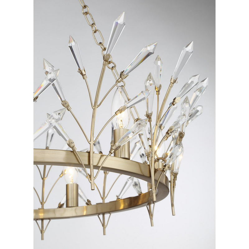 Six Light Chandelier<br /><span style="color:#4AB0CE;">Entrega: 8-9 semanas en USA</span><br /><span style="color:#4AB0CE;font-size:60%;">PREGUNTE POR ENTREGA EN PANAMA</span><br />Collection: Orianna<br />Finish: Noble Brass