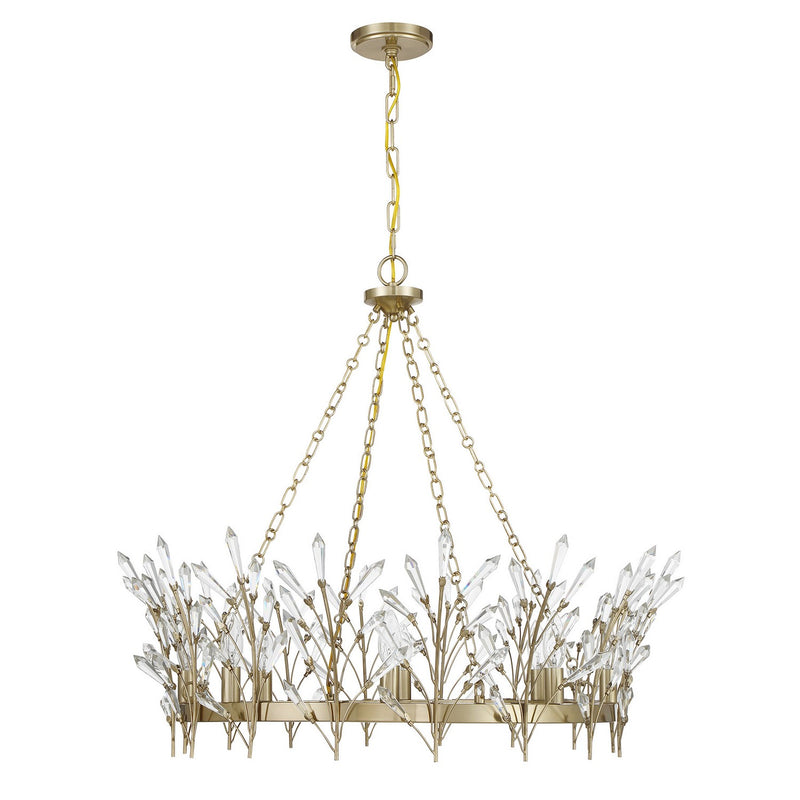 Eight Light Chandelier<br /><span style="color:#4AB0CE;">Entrega: 4-10 dias en USA</span><br /><span style="color:#4AB0CE;font-size:60%;">PREGUNTE POR ENTREGA EN PANAMA</span><br />Collection: Orianna<br />Finish: Noble Brass