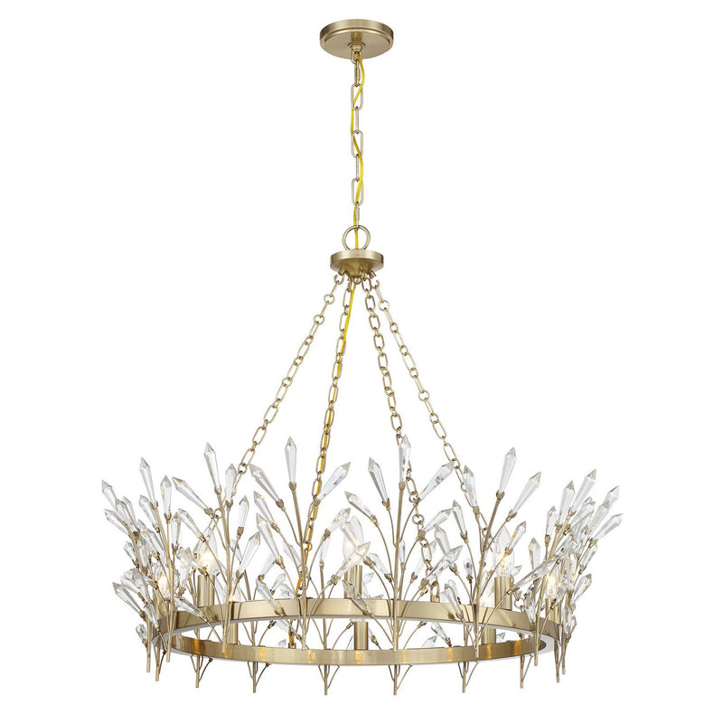 Eight Light Chandelier<br /><span style="color:#4AB0CE;">Entrega: 4-10 dias en USA</span><br /><span style="color:#4AB0CE;font-size:60%;">PREGUNTE POR ENTREGA EN PANAMA</span><br />Collection: Orianna<br />Finish: Noble Brass