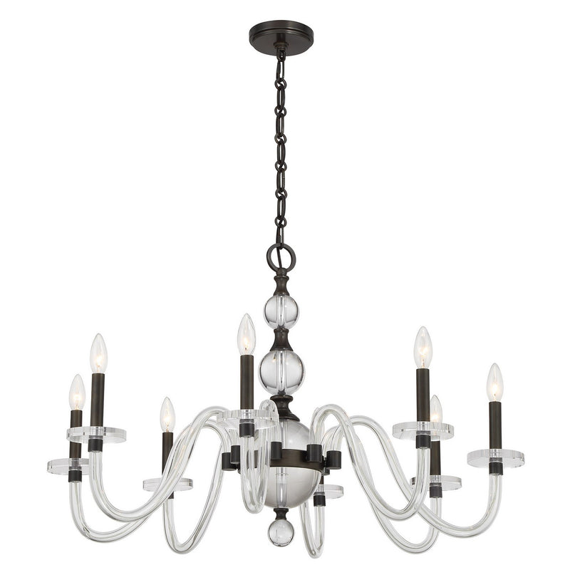 Eight Light Chandelier<br /><span style="color:#4AB0CE;">Entrega: 5-6 semanas en USA</span><br /><span style="color:#4AB0CE;font-size:60%;">PREGUNTE POR ENTREGA EN PANAMA</span><br />Collection: Aragon<br />Finish: Mediterranean Bronze
