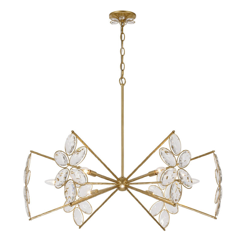 Six Light Chandelier<br /><span style="color:#4AB0CE;">Entrega: 4-10 dias en USA</span><br /><span style="color:#4AB0CE;font-size:60%;">PREGUNTE POR ENTREGA EN PANAMA</span><br />Collection: Marbella<br />Finish: Gold Shimmer