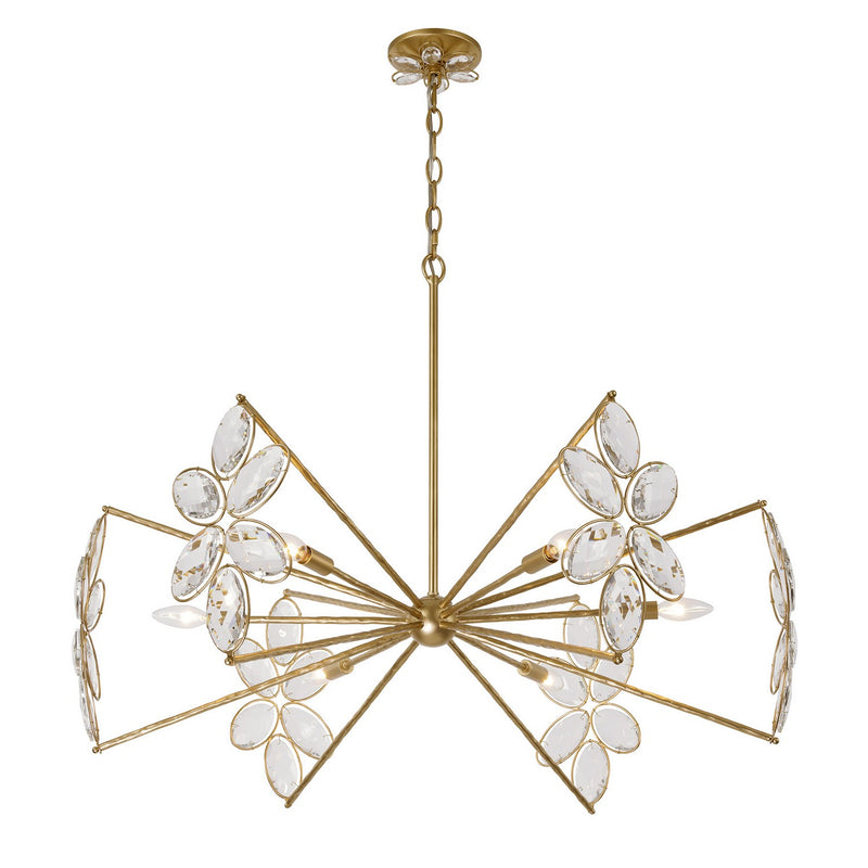 Six Light Chandelier<br /><span style="color:#4AB0CE;">Entrega: 4-10 dias en USA</span><br /><span style="color:#4AB0CE;font-size:60%;">PREGUNTE POR ENTREGA EN PANAMA</span><br />Collection: Marbella<br />Finish: Gold Shimmer
