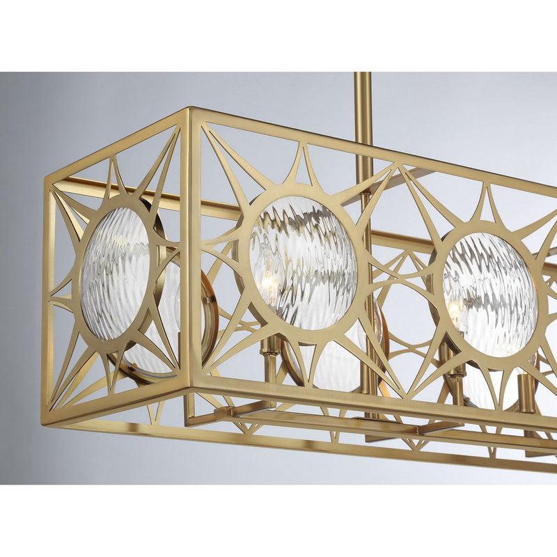 Eight Light Linear Chandelier<br /><span style="color:#4AB0CE;">Entrega: 4-10 dias en USA</span><br /><span style="color:#4AB0CE;font-size:60%;">PREGUNTE POR ENTREGA EN PANAMA</span><br />Collection: Balfour<br />Finish: Warm Brass