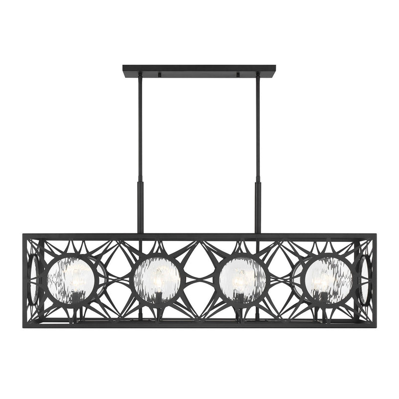 Eight Light Linear Chandelier<br /><span style="color:#4AB0CE;">Entrega: 4-10 dias en USA</span><br /><span style="color:#4AB0CE;font-size:60%;">PREGUNTE POR ENTREGA EN PANAMA</span><br />Collection: Balfour<br />Finish: Matte Black