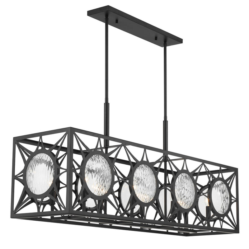 Eight Light Linear Chandelier<br /><span style="color:#4AB0CE;">Entrega: 4-10 dias en USA</span><br /><span style="color:#4AB0CE;font-size:60%;">PREGUNTE POR ENTREGA EN PANAMA</span><br />Collection: Balfour<br />Finish: Matte Black