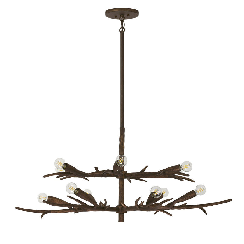 12 Light Chandelier<br /><span style="color:#4AB0CE;">Entrega: 1-2 semanas en USA</span><br /><span style="color:#4AB0CE;font-size:60%;">PREGUNTE POR ENTREGA EN PANAMA</span><br />Collection: Palisades<br />Finish: Bark