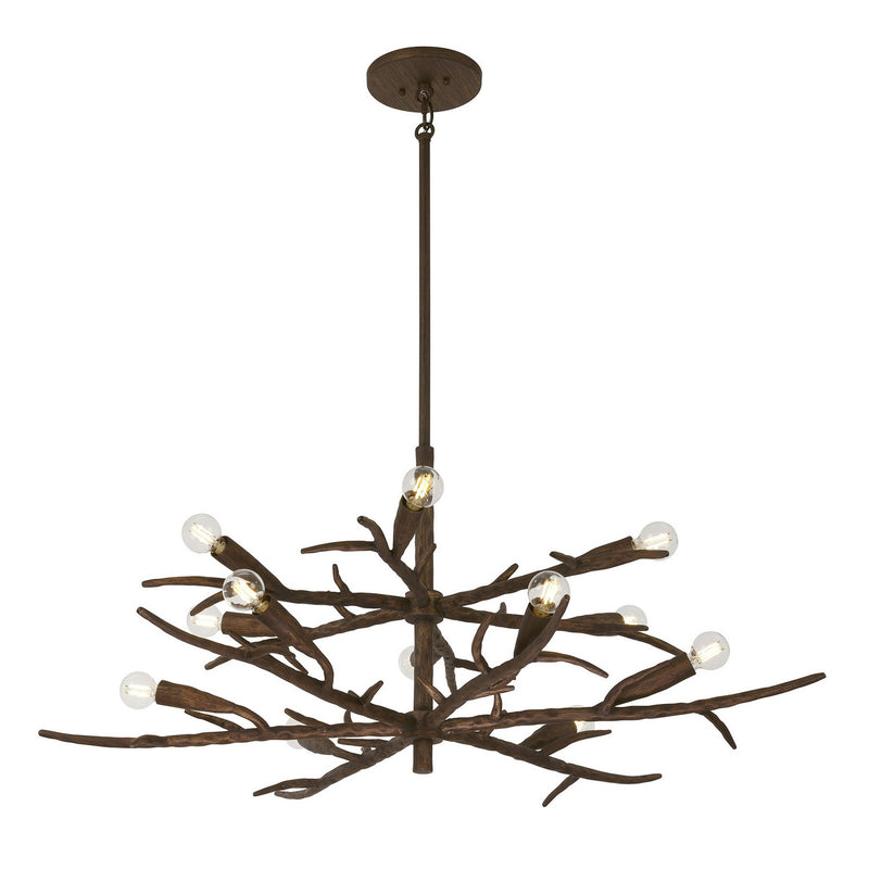 12 Light Chandelier<br /><span style="color:#4AB0CE;">Entrega: 1-2 semanas en USA</span><br /><span style="color:#4AB0CE;font-size:60%;">PREGUNTE POR ENTREGA EN PANAMA</span><br />Collection: Palisades<br />Finish: Bark