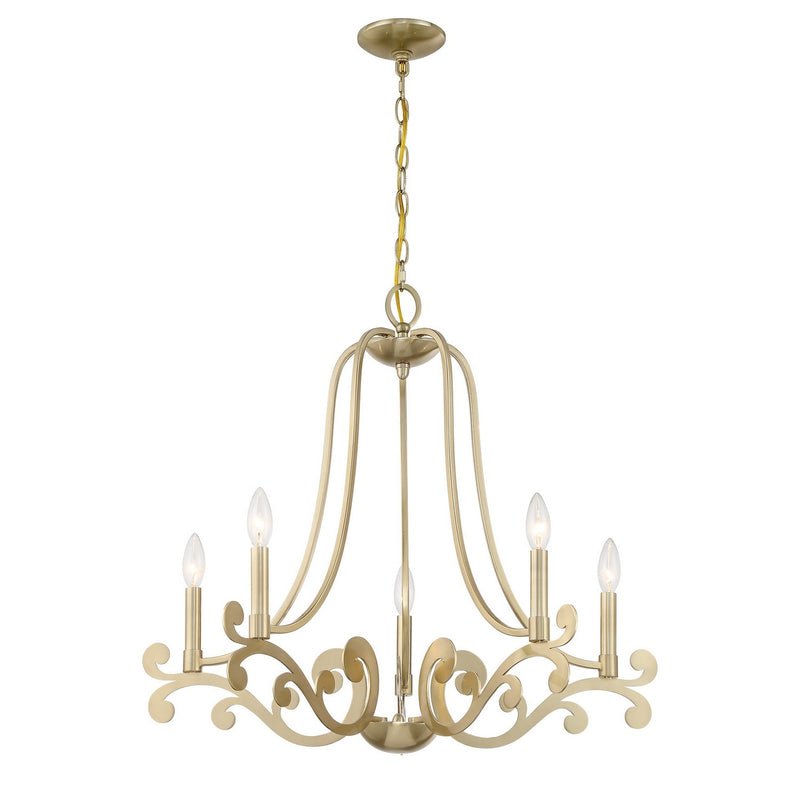 Five Light Chandelier<br /><span style="color:#4AB0CE;">Entrega: 4-10 dias en USA</span><br /><span style="color:#4AB0CE;font-size:60%;">PREGUNTE POR ENTREGA EN PANAMA</span><br />Collection: Lombard<br />Finish: Noble Brass