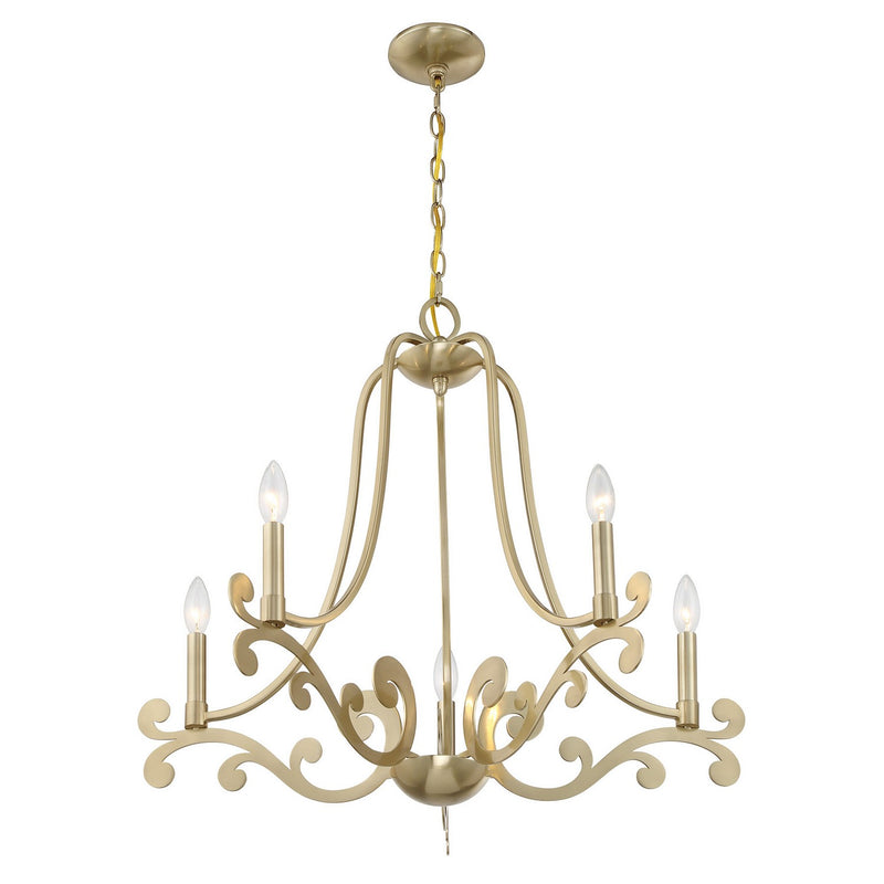 Five Light Chandelier<br /><span style="color:#4AB0CE;">Entrega: 4-10 dias en USA</span><br /><span style="color:#4AB0CE;font-size:60%;">PREGUNTE POR ENTREGA EN PANAMA</span><br />Collection: Lombard<br />Finish: Noble Brass