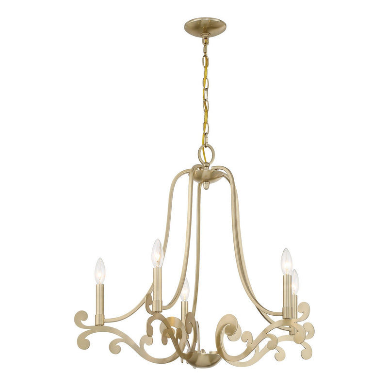 Five Light Chandelier<br /><span style="color:#4AB0CE;">Entrega: 4-10 dias en USA</span><br /><span style="color:#4AB0CE;font-size:60%;">PREGUNTE POR ENTREGA EN PANAMA</span><br />Collection: Lombard<br />Finish: Noble Brass