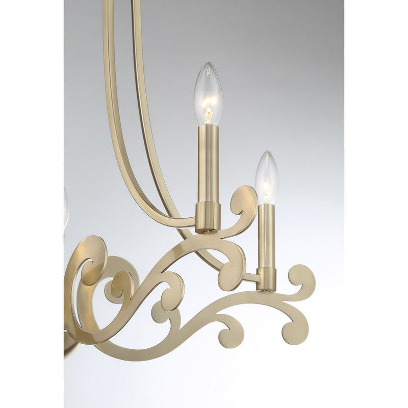 Five Light Chandelier<br /><span style="color:#4AB0CE;">Entrega: 4-10 dias en USA</span><br /><span style="color:#4AB0CE;font-size:60%;">PREGUNTE POR ENTREGA EN PANAMA</span><br />Collection: Lombard<br />Finish: Noble Brass