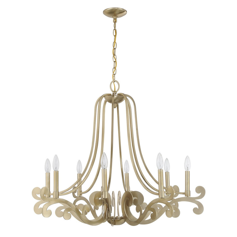 Eight Light Chandelier<br /><span style="color:#4AB0CE;">Entrega: 4-10 dias en USA</span><br /><span style="color:#4AB0CE;font-size:60%;">PREGUNTE POR ENTREGA EN PANAMA</span><br />Collection: Lombard<br />Finish: Noble Brass