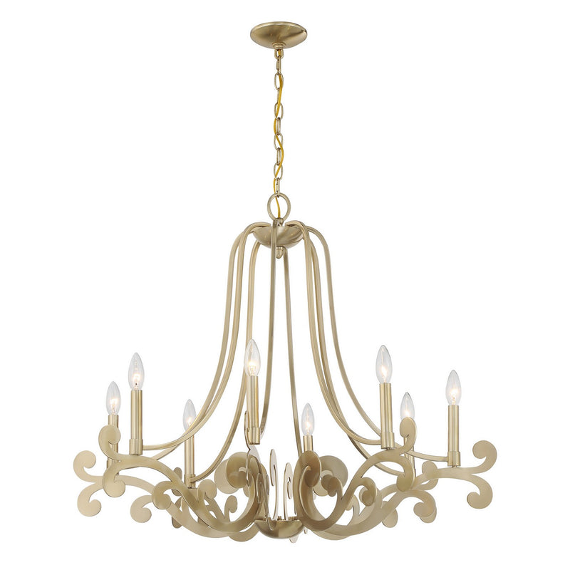 Eight Light Chandelier<br /><span style="color:#4AB0CE;">Entrega: 4-10 dias en USA</span><br /><span style="color:#4AB0CE;font-size:60%;">PREGUNTE POR ENTREGA EN PANAMA</span><br />Collection: Lombard<br />Finish: Noble Brass