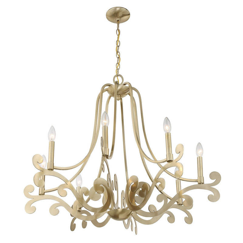 Eight Light Chandelier<br /><span style="color:#4AB0CE;">Entrega: 4-10 dias en USA</span><br /><span style="color:#4AB0CE;font-size:60%;">PREGUNTE POR ENTREGA EN PANAMA</span><br />Collection: Lombard<br />Finish: Noble Brass