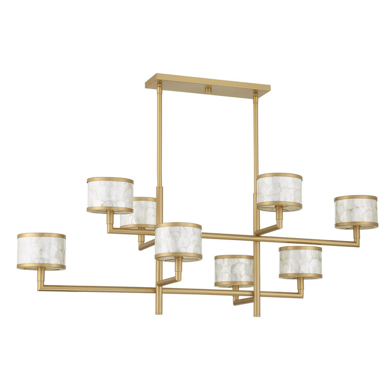 Eight Light Chandelier<br /><span style="color:#4AB0CE;">Entrega: 4-10 dias en USA</span><br /><span style="color:#4AB0CE;font-size:60%;">PREGUNTE POR ENTREGA EN PANAMA</span><br />Collection: Mariquita<br />Finish: Spun Gold