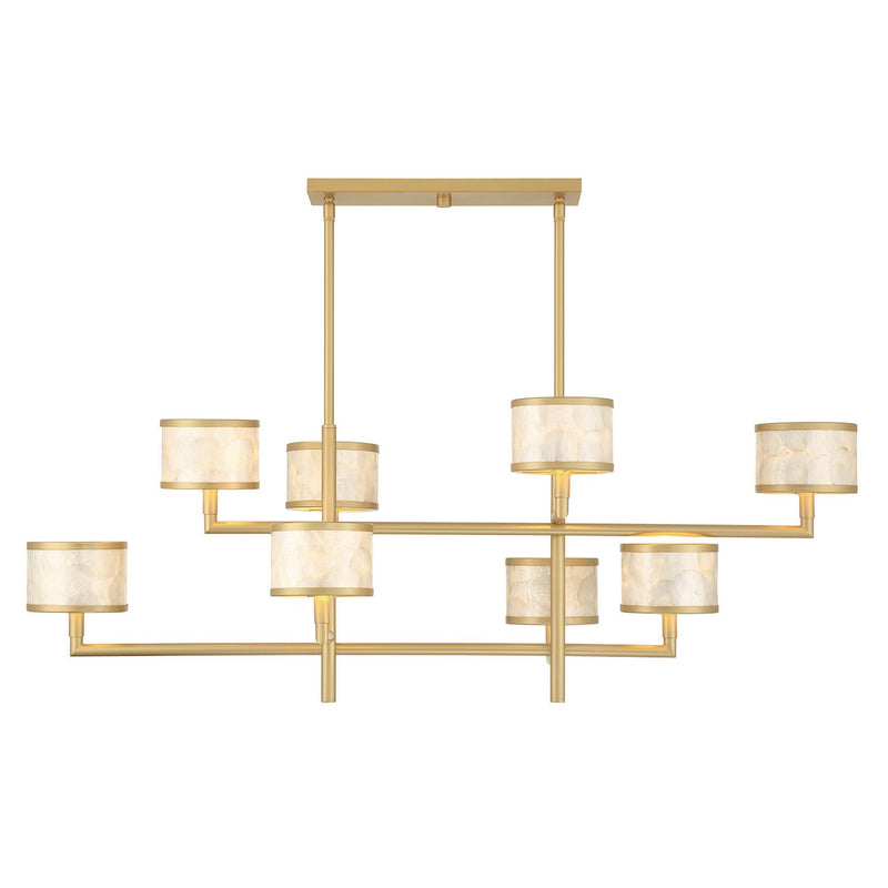 Eight Light Chandelier<br /><span style="color:#4AB0CE;">Entrega: 4-10 dias en USA</span><br /><span style="color:#4AB0CE;font-size:60%;">PREGUNTE POR ENTREGA EN PANAMA</span><br />Collection: Mariquita<br />Finish: Spun Gold