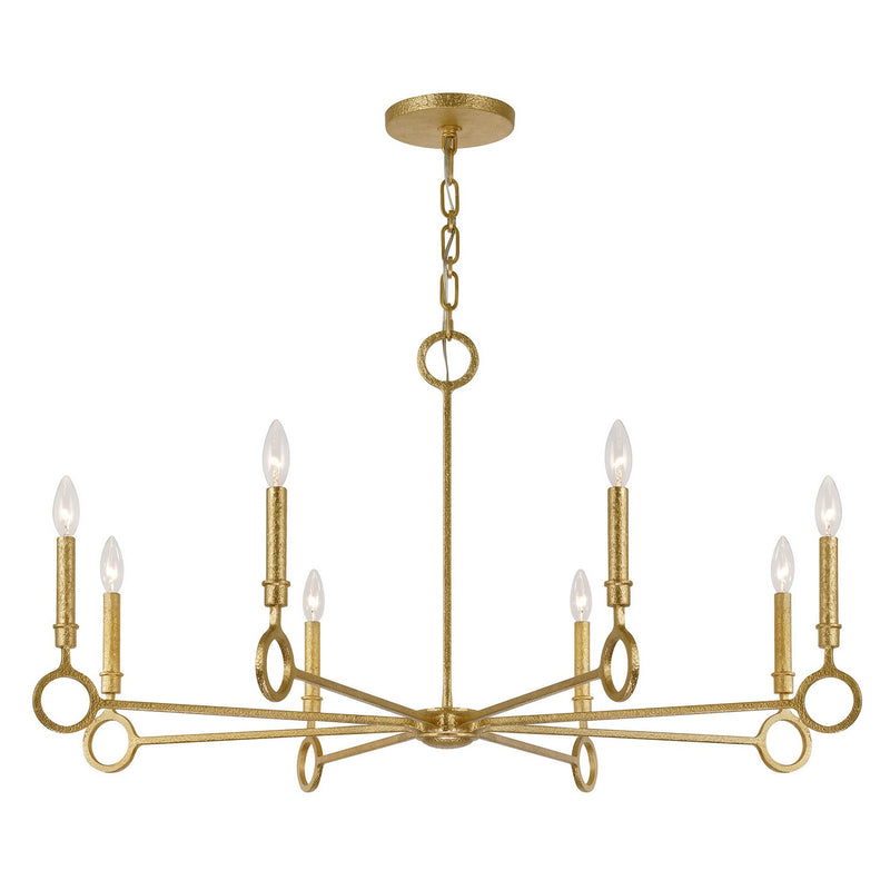 Eight Light Chandelier<br /><span style="color:#4AB0CE;">Entrega: 4-10 dias en USA</span><br /><span style="color:#4AB0CE;font-size:60%;">PREGUNTE POR ENTREGA EN PANAMA</span><br />Collection: Noah<br />Finish: Gold Armory