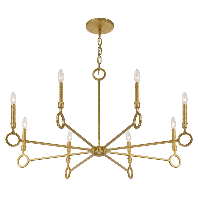 Eight Light Chandelier<br /><span style="color:#4AB0CE;">Entrega: 4-10 dias en USA</span><br /><span style="color:#4AB0CE;font-size:60%;">PREGUNTE POR ENTREGA EN PANAMA</span><br />Collection: Noah<br />Finish: Gold Armory