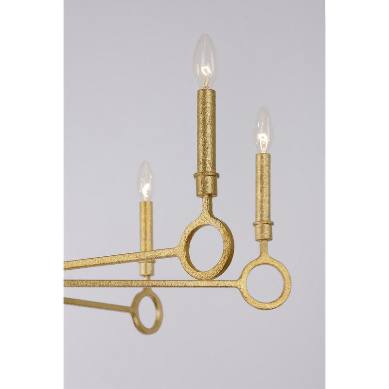 Eight Light Chandelier<br /><span style="color:#4AB0CE;">Entrega: 4-10 dias en USA</span><br /><span style="color:#4AB0CE;font-size:60%;">PREGUNTE POR ENTREGA EN PANAMA</span><br />Collection: Noah<br />Finish: Gold Armory