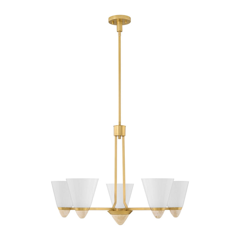 Five Light Chandelier<br /><span style="color:#4AB0CE;">Entrega: 4-10 dias en USA</span><br /><span style="color:#4AB0CE;font-size:60%;">PREGUNTE POR ENTREGA EN PANAMA</span><br />Collection: Kohlman<br />Finish: Warm Brass