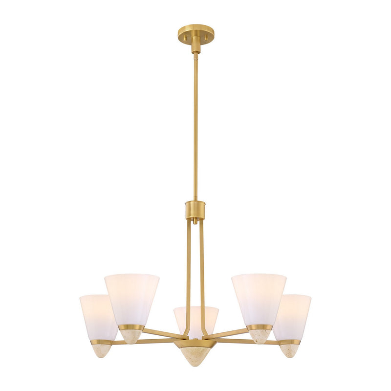 Five Light Chandelier<br /><span style="color:#4AB0CE;">Entrega: 4-10 dias en USA</span><br /><span style="color:#4AB0CE;font-size:60%;">PREGUNTE POR ENTREGA EN PANAMA</span><br />Collection: Kohlman<br />Finish: Warm Brass