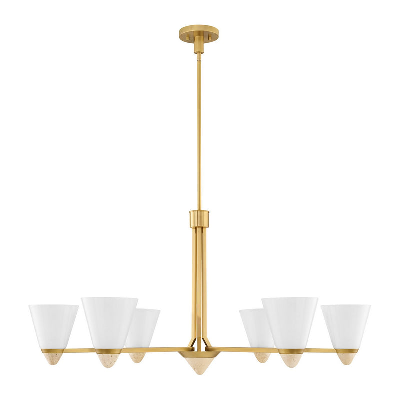 Six Light Chandelier<br /><span style="color:#4AB0CE;">Entrega: 4-10 dias en USA</span><br /><span style="color:#4AB0CE;font-size:60%;">PREGUNTE POR ENTREGA EN PANAMA</span><br />Collection: Kohlman<br />Finish: Warm Brass
