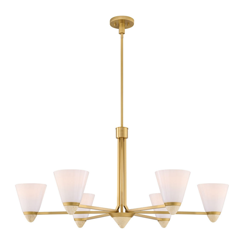 Six Light Chandelier<br /><span style="color:#4AB0CE;">Entrega: 4-10 dias en USA</span><br /><span style="color:#4AB0CE;font-size:60%;">PREGUNTE POR ENTREGA EN PANAMA</span><br />Collection: Kohlman<br />Finish: Warm Brass