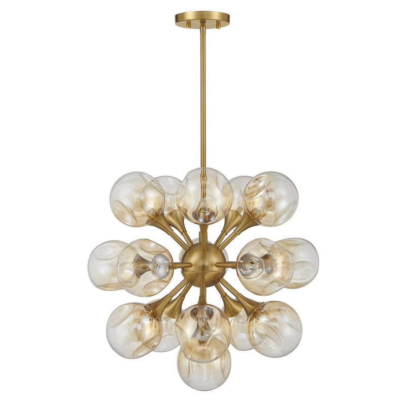 16 Light Chandelier<br /><span style="color:#4AB0CE;">Entrega: 4-10 dias en USA</span><br /><span style="color:#4AB0CE;font-size:60%;">PREGUNTE POR ENTREGA EN PANAMA</span><br />Collection: Matisse<br />Finish: Warm Brass