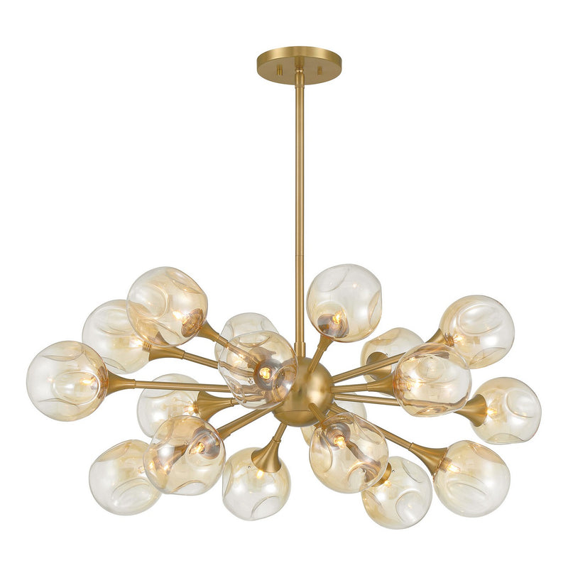 18 Light Chandelier<br /><span style="color:#4AB0CE;">Entrega: 2-3 semanas en USA</span><br /><span style="color:#4AB0CE;font-size:60%;">PREGUNTE POR ENTREGA EN PANAMA</span><br />Collection: Matisse<br />Finish: Warm Brass