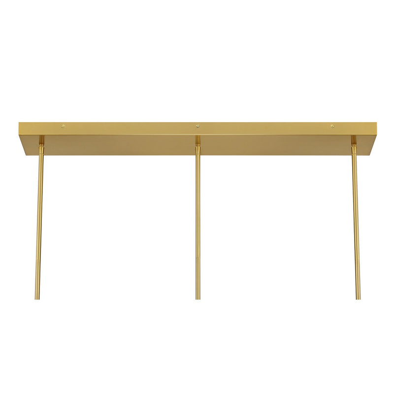 Three Light Linear Chandelier<br /><span style="color:#4AB0CE;">Entrega: 4-10 dias en USA</span><br /><span style="color:#4AB0CE;font-size:60%;">PREGUNTE POR ENTREGA EN PANAMA</span><br />Collection: Hillbourne<br />Finish: Warm Brass